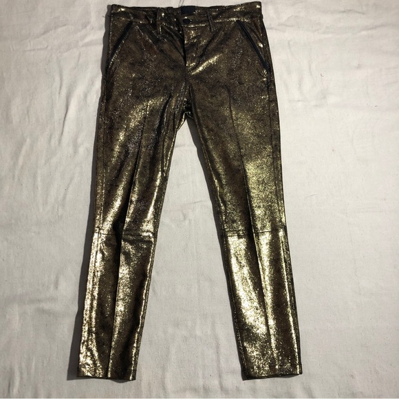 black and gold stretch pants ::: m main image 0